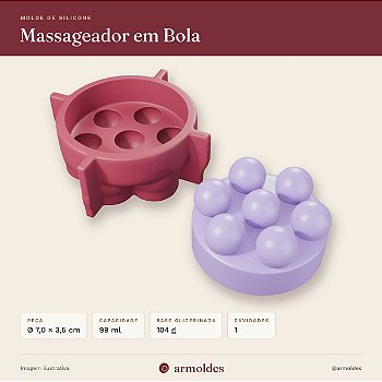 Molde de Silicone Sabonete Massageador em Bola