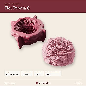 Molde de Silicone Flor Peônia G