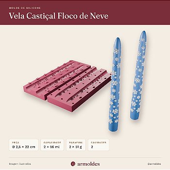 Molde de Silicone Vela Castiçal Floco de Neve