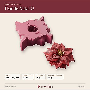 Molde de Silicone Flor de Natal G