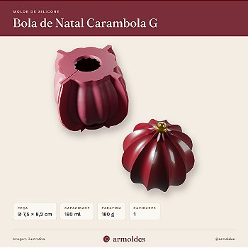 Molde de Silicone Bola de Natal Carambola G