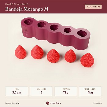 Molde de Silicone Bandeja Morango M