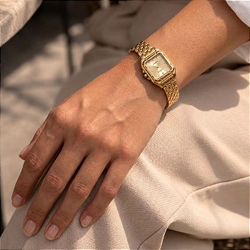 RELÓGIO PULSO MONDAINE FEMININO CAIXA METAL PU AÇO