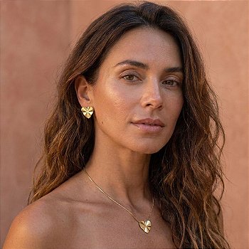Conjunto Coração Radiante Dourado