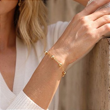 Pulseira Serena com Bolinhas Douradas