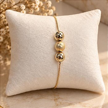 Pulseira Esferas Lumière Dourada Feminina