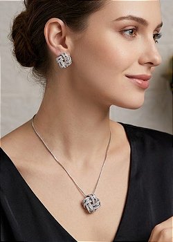 Conjunto Nós Cravejados Prata