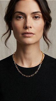 Colar Elo Cartier Retangular Versátil
