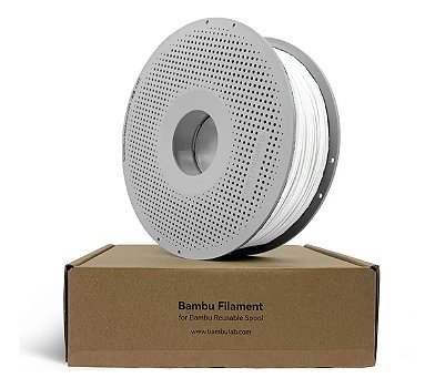 Filamento PLA Bambu Lab Lite Branco 1kg 1,75mm com Carretel
