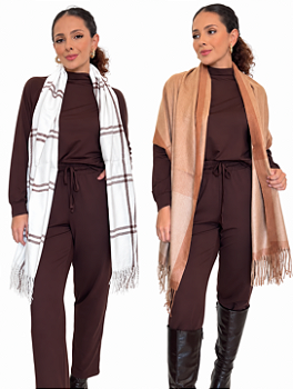 Cachecol Feminino em Algodão Estilo Cashmere