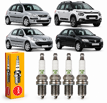 Jogo de Velas de Ignição Fiat Strada Fiorino Mobi Siena BKR6ED