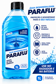 Kit 4 Litros Água Desmineralizada Paraflu para Radiador e Bateria