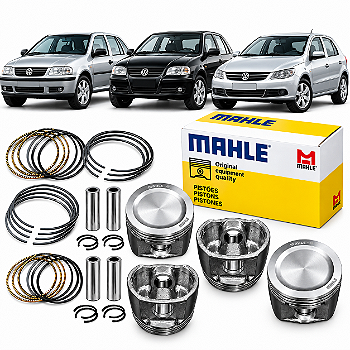 Kit Pistão e Anéis 0,50 VW Fox Gol G3 G4 G5 1.0 8V Flex EA111