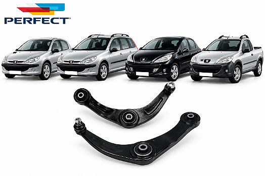 Par Bandeja Suspensão Dianteira Inferior Com Pivô Peugeot 206 207 Hoggar - Perfect
