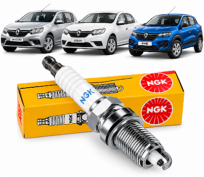 Jogo 3 Vela Ignição Renault Sandero Logan Kwid 1.0 12v 3 Cilindros NGK
