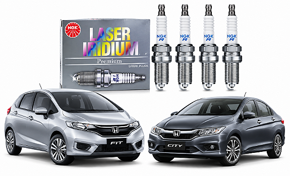 Jogo Velas de Ignição Laser Iridium Honda Fit City 1.5 16v 2015 a 2021