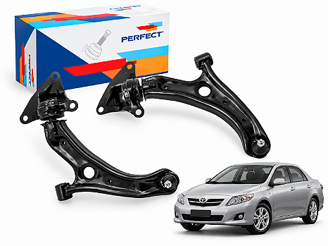 Par Bandeja Suspensão Dianteira Sem Pivo com Buchas Toyota Corolla 2009 a 2014 Perfect