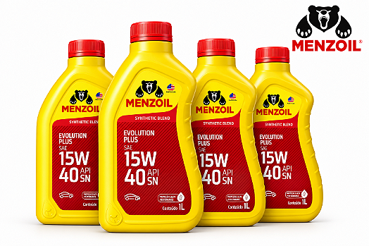 Kit 4 Litros Óleo de Motor Menzoil Evolution Plus 15W40 API SN Semissintético