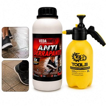 Kit Antiderrapante Para Piso Veda Forte 1L + Pulverizador De Pressão 2L