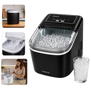 Máquina de Gelo Portátil Compacta 12Kg 220V [Preto]