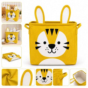 Cesto Organizador Infantil Dobrável para Brinquedos e Roupas [Amarelo]