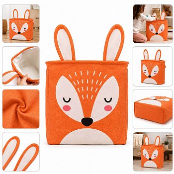 Cesto Organizador Infantil Dobrável para Brinquedos e Roupas [Laranja]