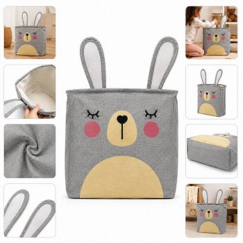Cesto Organizador Infantil Dobrável para Brinquedos e Roupas [Cinza]