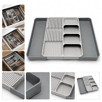 Organizador Ajustável para Talheres e Utensílios de Cozinha