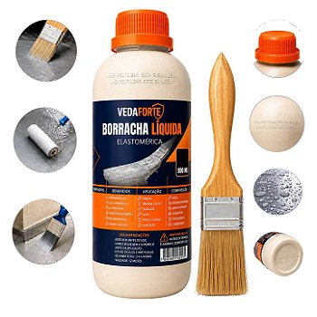 Kit Borracha Líquida Impermeabilizante Veda Forte com Pincel [500ml]