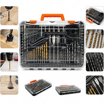 Jogo de Brocas e Bits Completo para Metal Madeira e Alvenaria