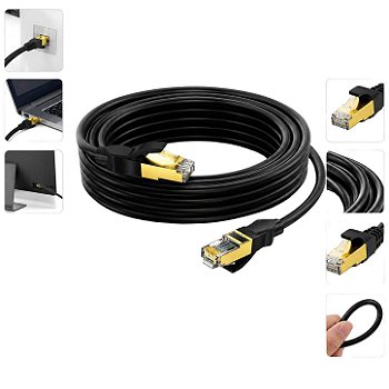 Cabo de Rede Cat8 Blindado Lan Gigabit Ethernet [3 Metros]