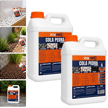 Kit 2 Cola Pedra Fixador de Pedras para Jardim Veda Forte [5 Litros]