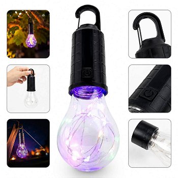 Lâmpada Led Recarregável Solar Acampamento Pesca Festa