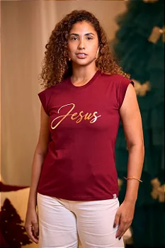 Camiseta Muscle Tee Feminina "Jesus"