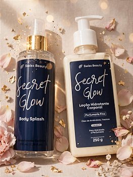 Kit Body Splash e Hidratante Secret Glow da Swiss Beauty