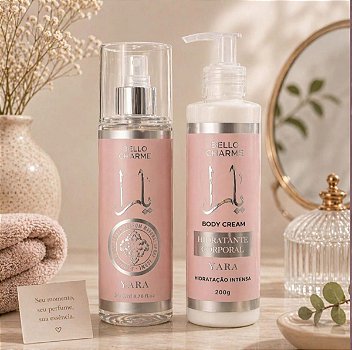 Kit Body Splash e Body Cream Yara Charme da Bello Charme