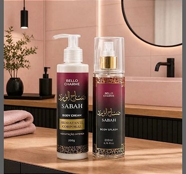 Kit Body Splash e Body Cream Sabah da Bello Charme