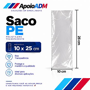 Saco / Saquinho PE 10x25