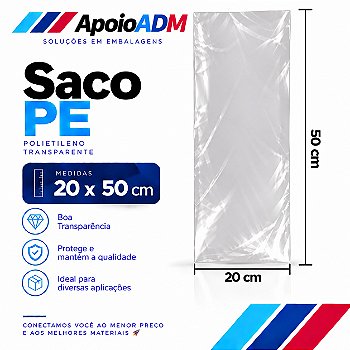 Saco / Saquinho PE 20x50