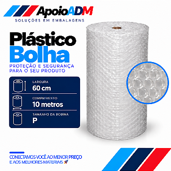 Bobina de Plástico Bolha P – 60 cm × 10 m