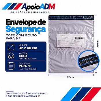 Envelope de Segurança com Bolsa para Nota Fiscal – 32 × 40 cm