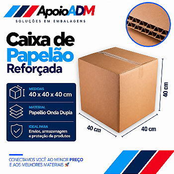 Caixa de Papelão Reforçada – 40×40×40 cm