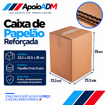 Caixa de Papelão Reforçada – 23,5×23,5×35 cm