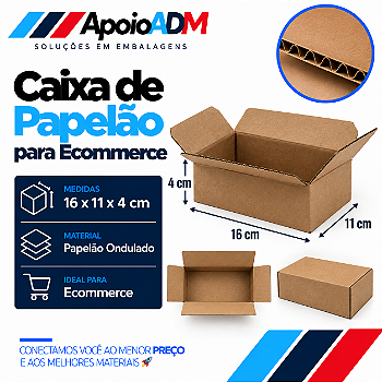 Caixa de Papelão para E-commerce – 16×11×4 cm