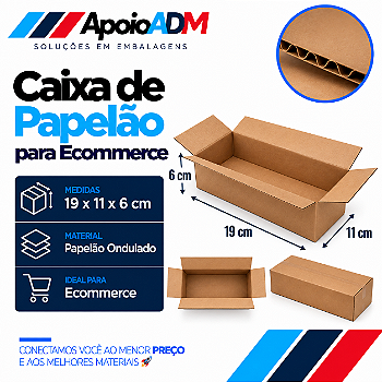 Caixa de Papelão para E-commerce – 19x11×6 cm