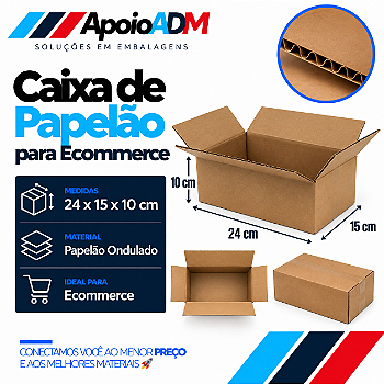 Caixa de Papelão para E-commerce – 24×15×10 cm