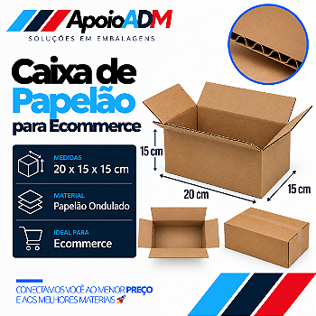 Caixa de Papelão para E-commerce – 20×15×15 cm