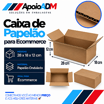 Caixa de Papelão para E-commerce – 28×18×12 cm