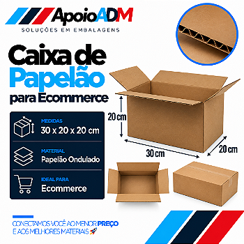 Caixa de Papelão para E-commerce – 30×20×20 cm