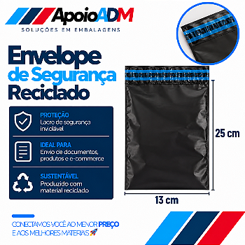 Envelope de Segurança Reciclado – 13×25 cm